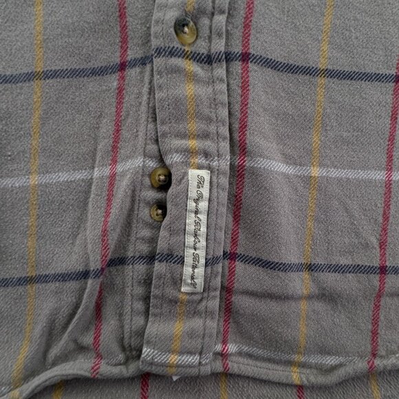 Barbour Flannel Coloured Tattersall Button Up Shirt Adult Gray Check Medium Men - Picture 11 of 13